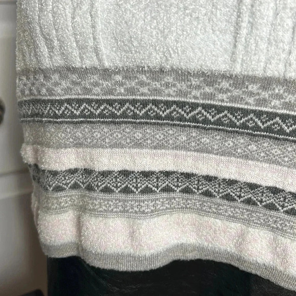 LE GRENIER, sweater ,colorblock striped,asymmetrical button decor, like new - Picture 7 of 16